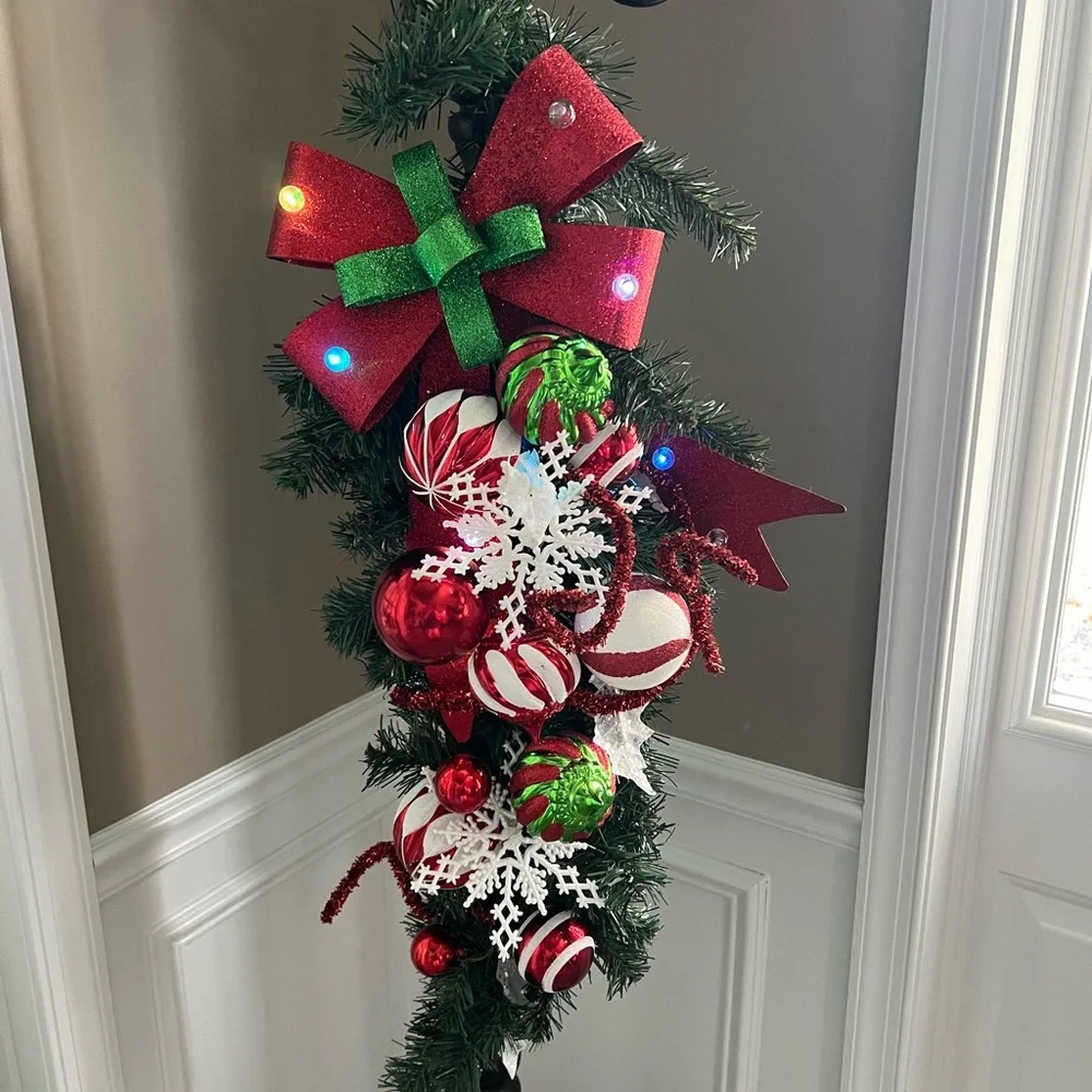 Festive Holiday Swag with Red and Green Accents